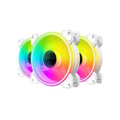 FAN COOLMOON WF1 XUYÊN TÂM LED RGB WHITE