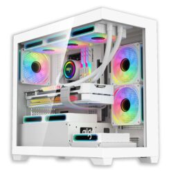 VỎ CASE AIGO C218M M-ATX WHITE - ( No fan PC)