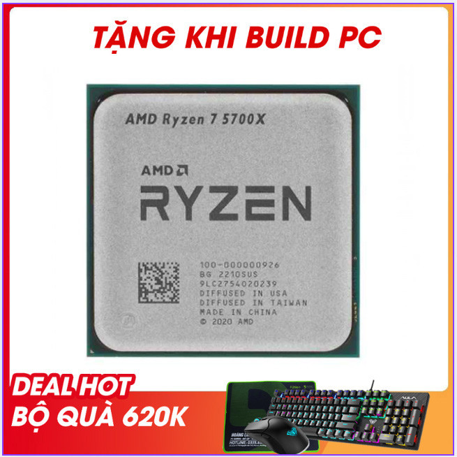 Cpu AMD Ryzen 5 7600X tray ( 4.7GHz Up To 5.3GHz, 6 Nhân 12 Luồng, 38MB Cache,105W AM5)