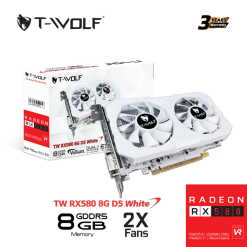 VGA T-WOLF RADEON RX580 8GB 256BIT DDR5 WHITE (TW-RX580)