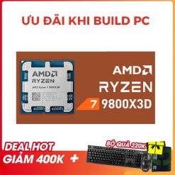 CPU AMD RYZEN 7 9800X3D TRAY (SOCKET AM5/ BASE 4.7 GHZ/ TURBO 5.2GHZ/ 8 CORES/ 16 THREADS/ CACHE 104MB)