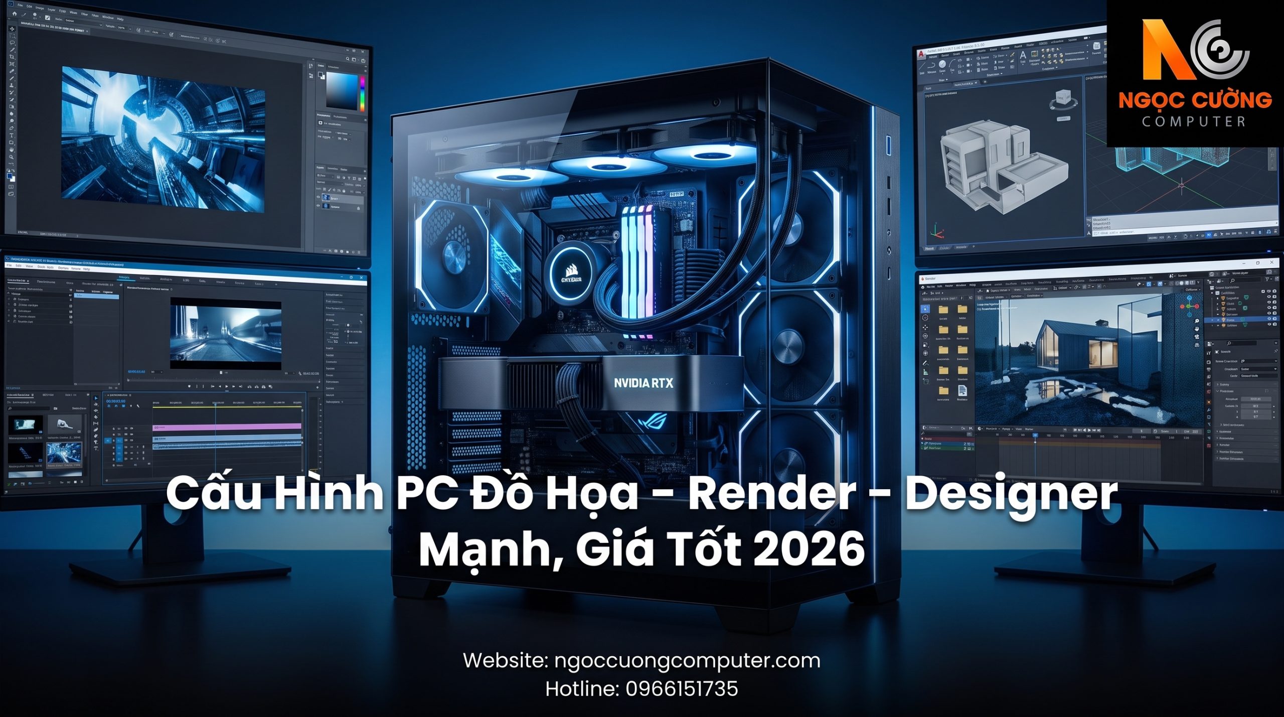Cấu Hình PC Đồ Họa – Render – Designer Mạnh, Giá Tốt 2026