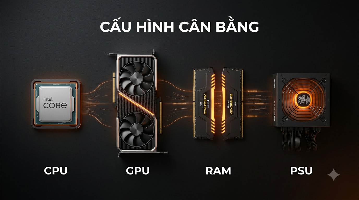 Cấu hình cân bằng, tránh nghẽn cổ chaiCấu hình cân bằng, tránh nghẽn cổ chai