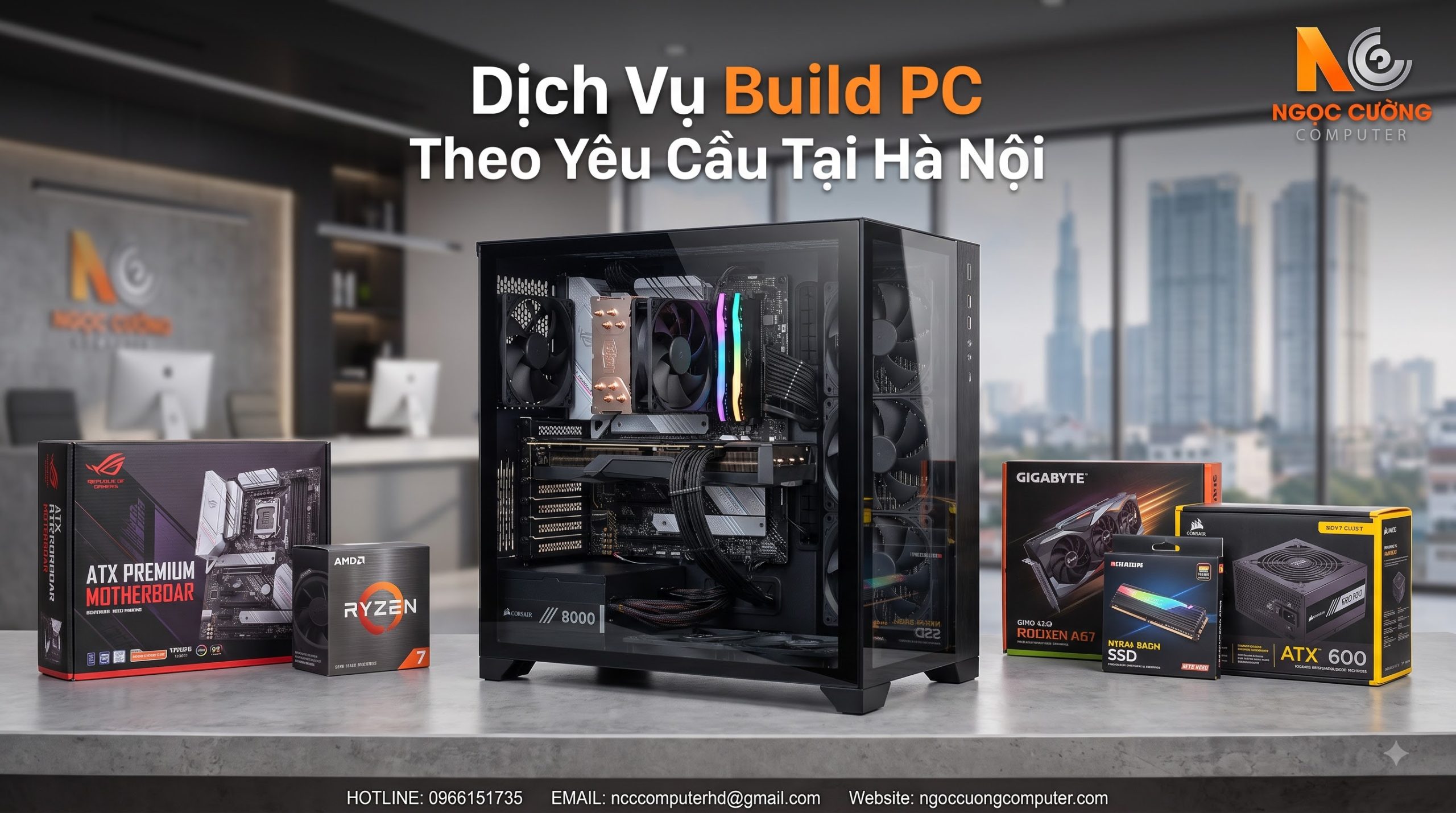Dịch vụ build PC Hà Nội theo yêu cầu tại Ngọc Cường Computer